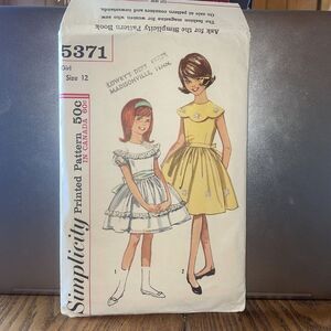Simplicity 50c 5371 Girl‎ Size 12 Party Dress